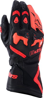 GLOVE SP-9 BLACK/RED FLUO L