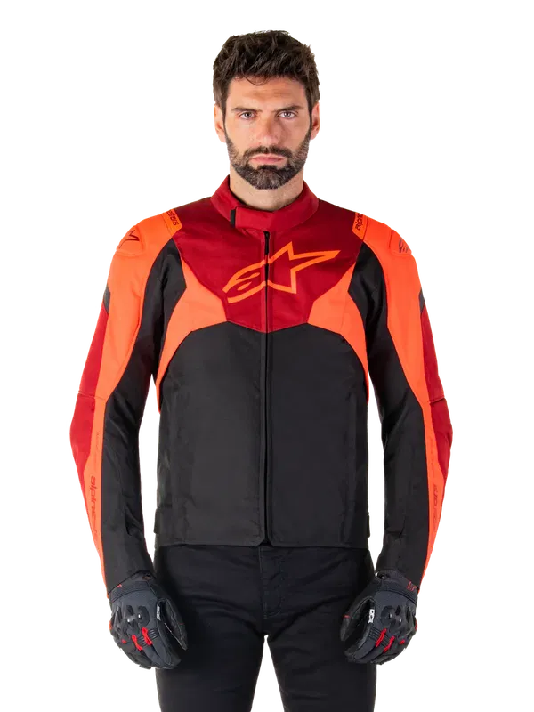 Alpinestars Jacka T-Jaws v4 Vattentät Svart/Röd Fluo XL