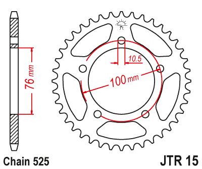 SPROCKET REAR 43T 525