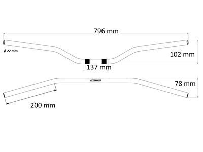 HANDLEBAR D22x5 L796 BLK