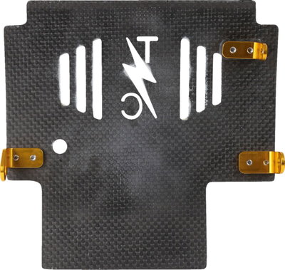 PLATE SKID CARBON GLOSS W/GOLD