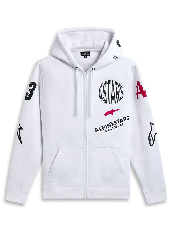 HOODIE ZIP VARIEGATE WHITE S