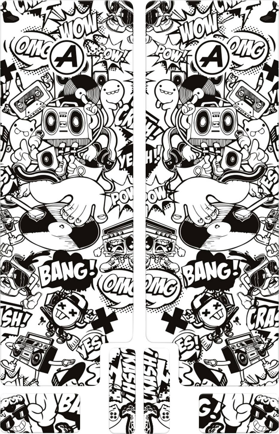 FORK DECAL BK COMIC GLOSS