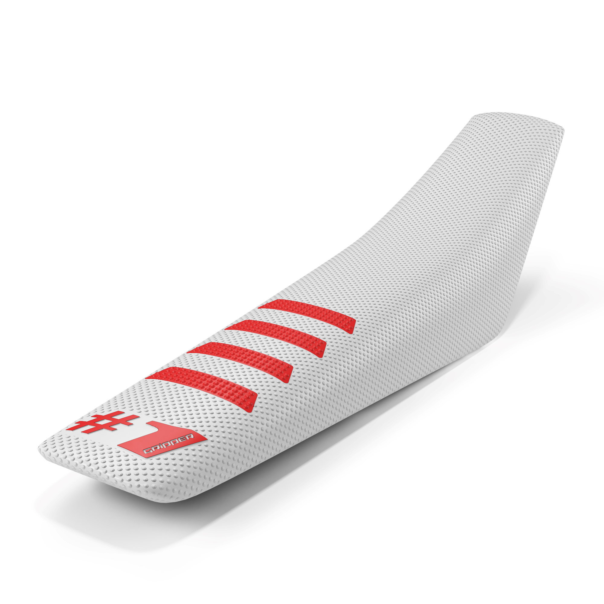 Onegripper Sadelöverdrag - RIBBED - Vit/Röd