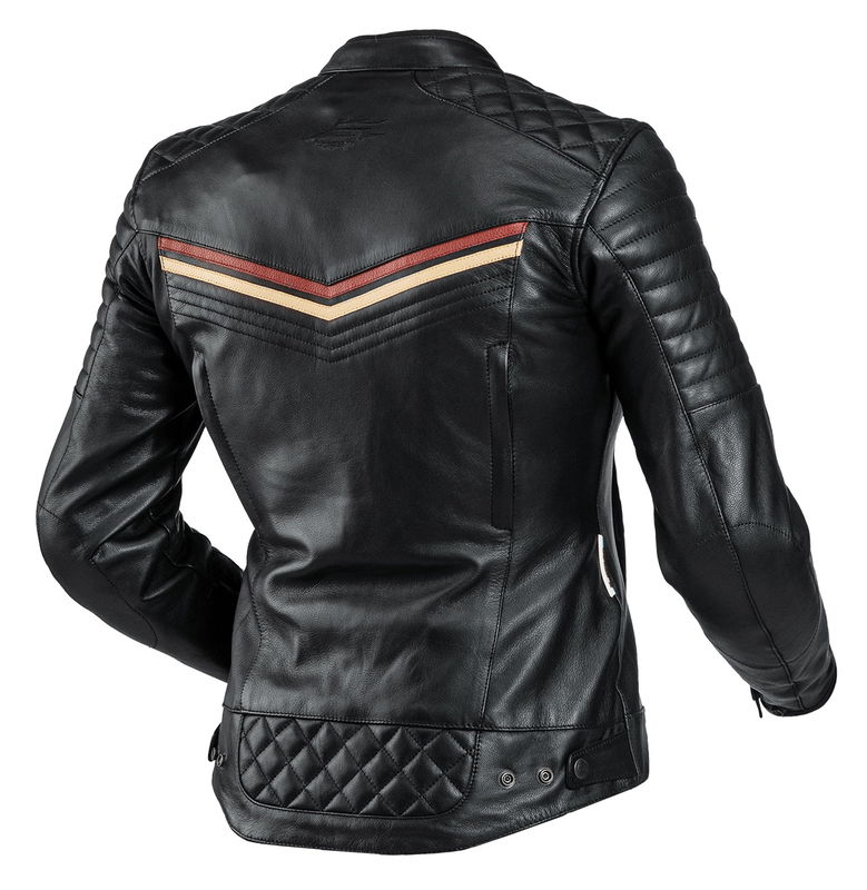 Sweep Scrambler dam skinnjacka, svart/beige/vinröd, 46