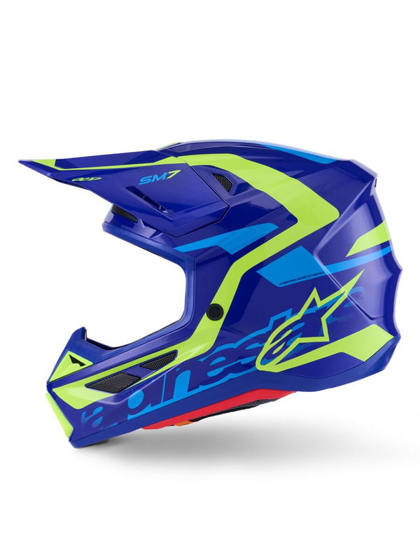 HELMET SM7 DEED BLUE/YEL XS