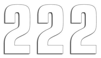 NUMBER #2 16X7.5CM WH