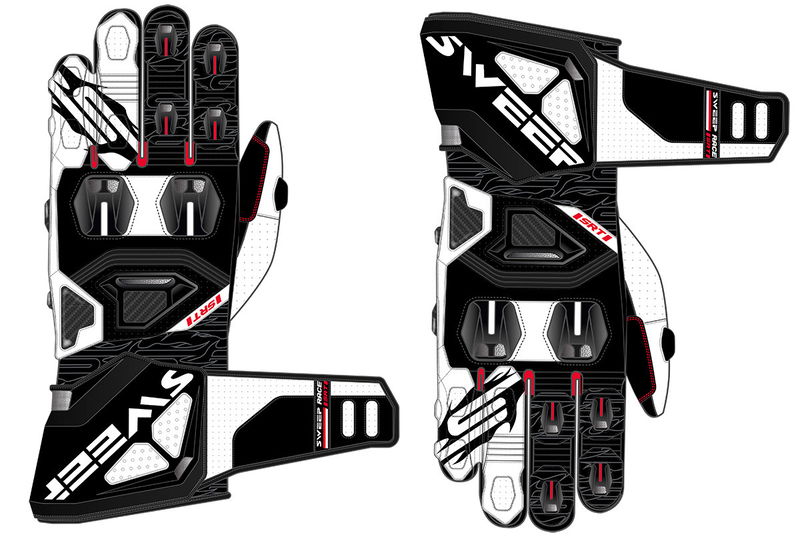 Sweep GP R racing handske, svart/vit, 4XL
