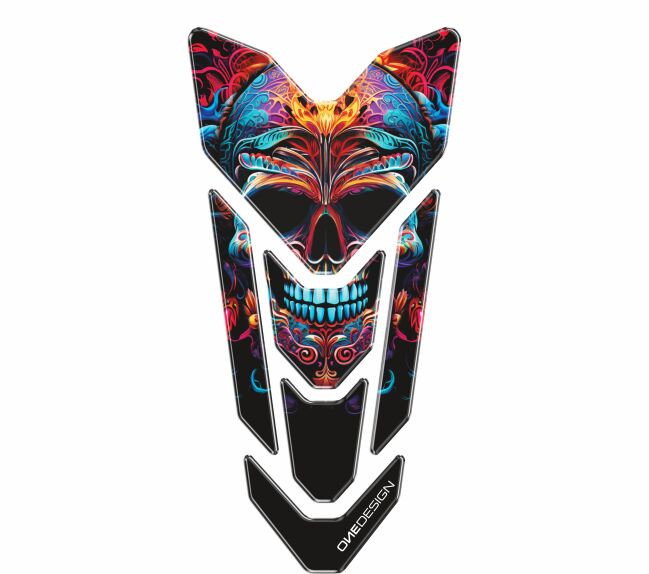 PRE-CUT TANKPAD GOLD ART SKULL