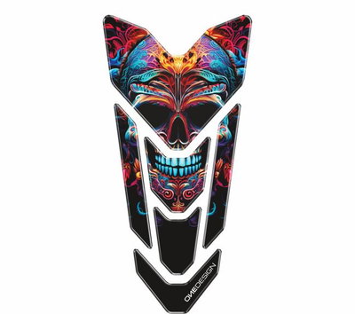 PRE-CUT TANKPAD GOLD ART SKULL