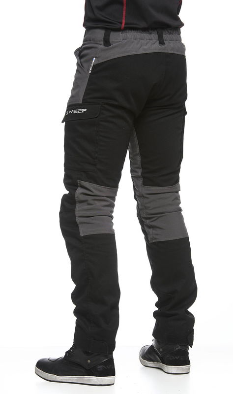 Sweep Chief aramid förstäkt mc-byxa, svart/grå, 6XL