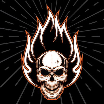 FLYDANNA CTN FLAMING SKULL