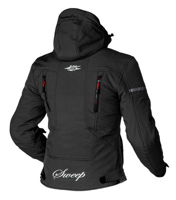 Sweep Flawless dam mc softshell jacka, svart/röd, 46