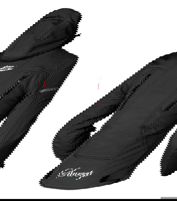 Sweep Flawless dam mc softshell jacka, svart/röd, 46