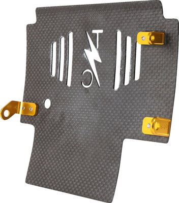 PLATE SKID CARBON GLOSS W/GOLD