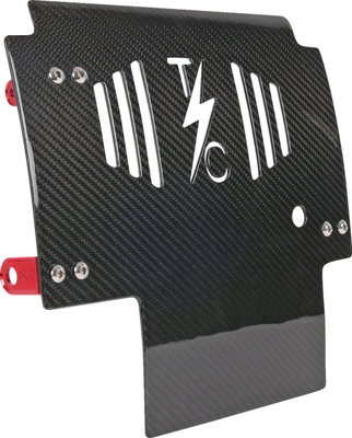 PLATE SKID CARBON GLOSS W/RED