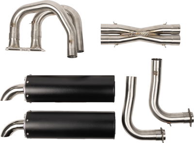 EXHAUST DUAL BLACK RZR XP1000
