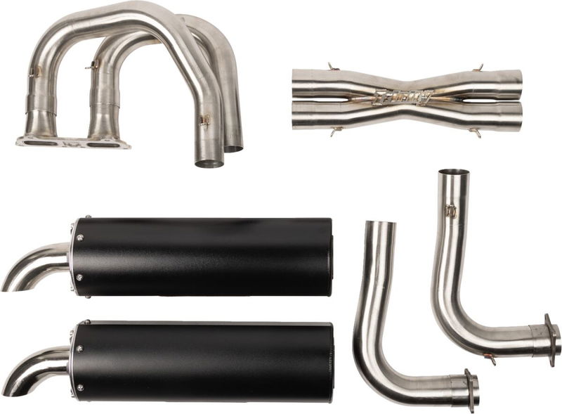 EXHAUST DUAL BLACK RZR XP1000