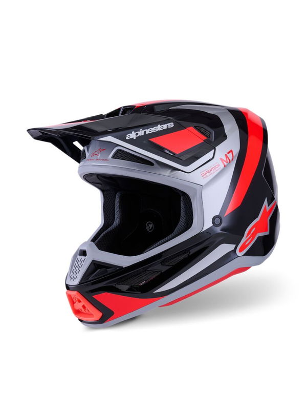 HELMET SM7 RISE BLK/RD/SILV M