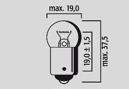 BULB 12V 15W BA15S ROUND 10PK