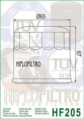 OIL FILTER HIFLOFILTRO HF205