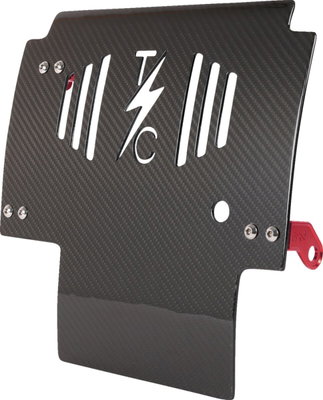 PLATE SKID CARBON GLOSS W/RED
