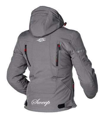 Sweep Flawless dam mc softshell jacka, grå/röd, 40