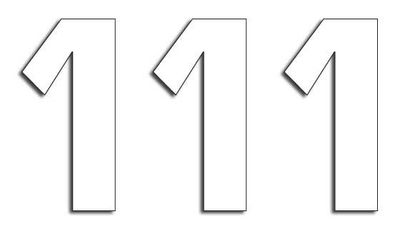 NUMBER #1 16X7.5CM WH