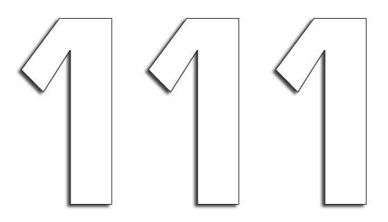 NUMBER #1 16X7.5CM WH