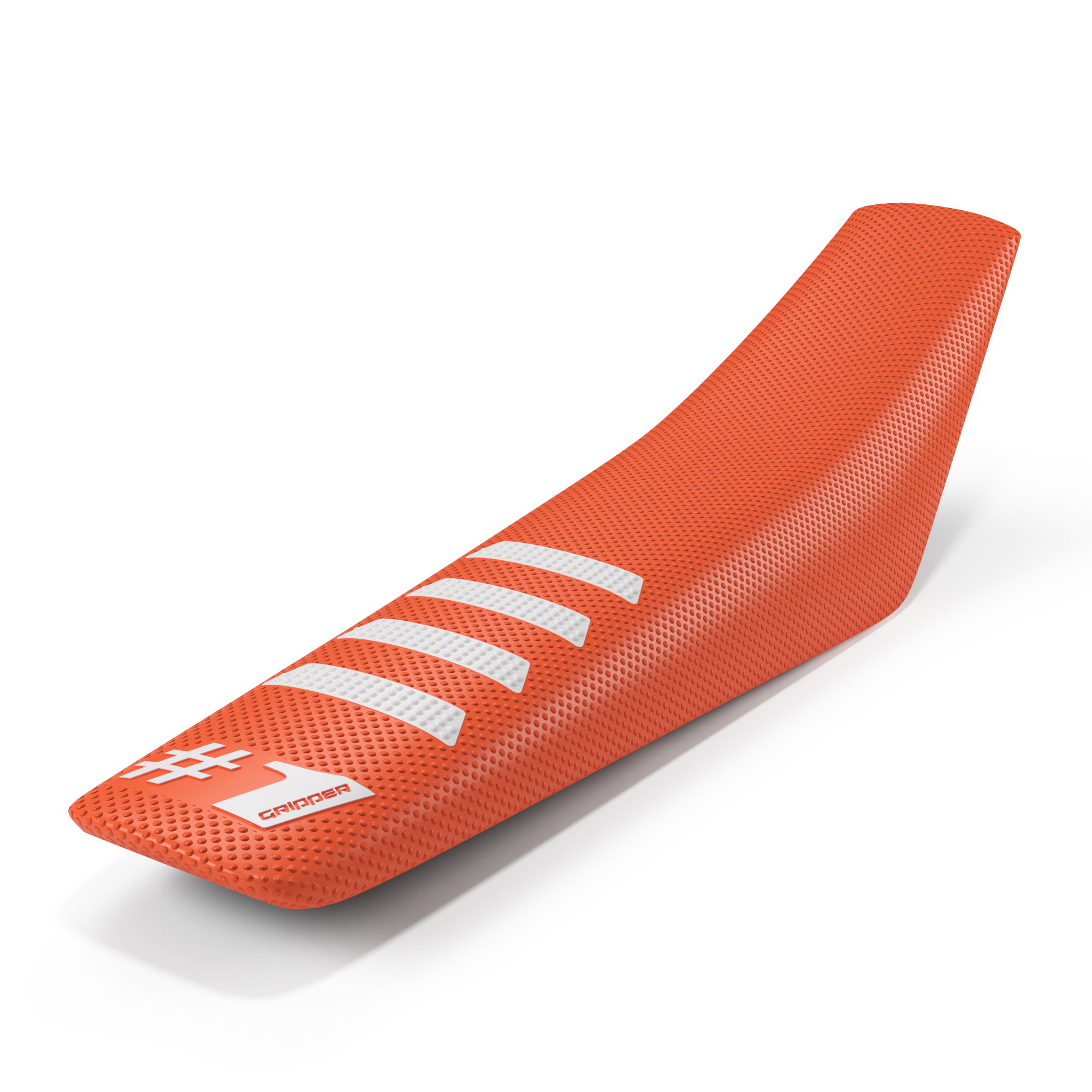 Onegripper Sadelöverdrag - RIBBED - Orange/Vit