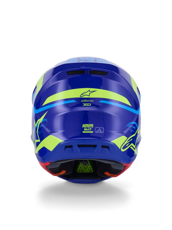 HELMET SM7 DEED BLUE/YEL XS