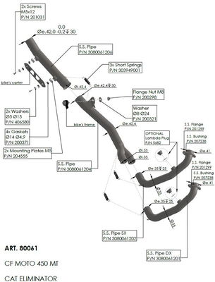 HEADER PIPES CF MOTO 450 MT