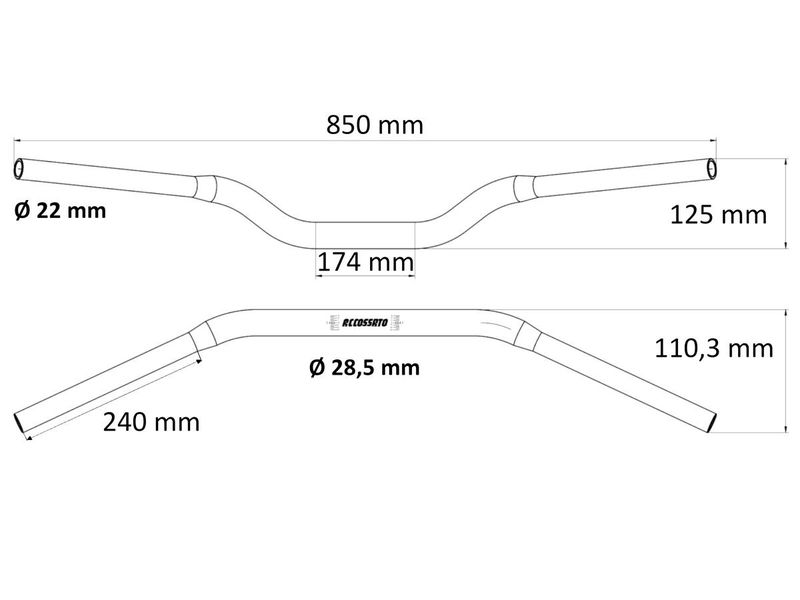 HANDLEBAR D28.5x4 L856 SLV