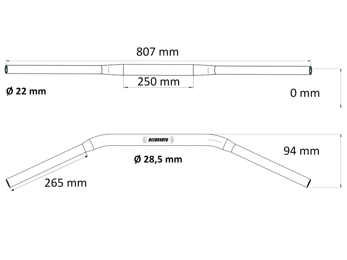 HANDLEBAR D28.5x4 L860 BLK