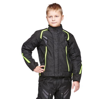 Sweep Wolverine 2, barn mc jacka, svart/gul, 150cm