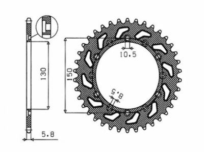 REAR SPROCKET 520 47T STEEL