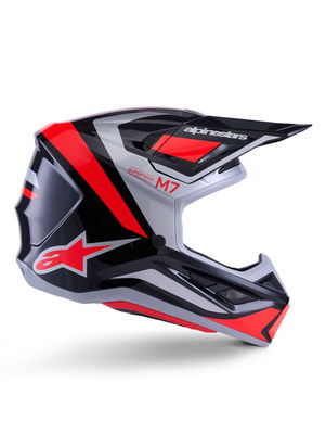 HELMET SM7 RISE BLK/RD/SILV L