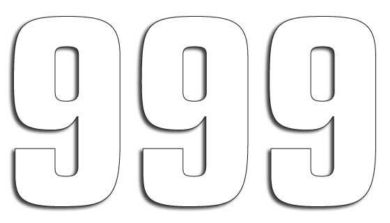 NUMBER #9 16X7.5CM WH