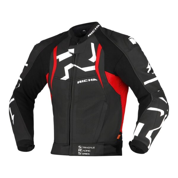 STRADALE LEATHER JACKET SVART/RÖD 46