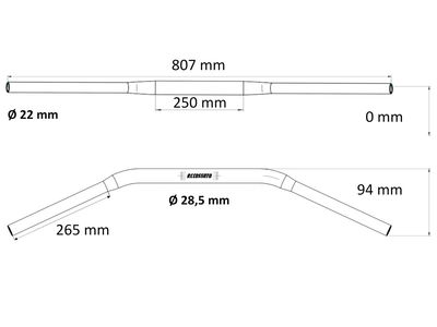 HANDLEBAR D28.5x4 L860 SLV