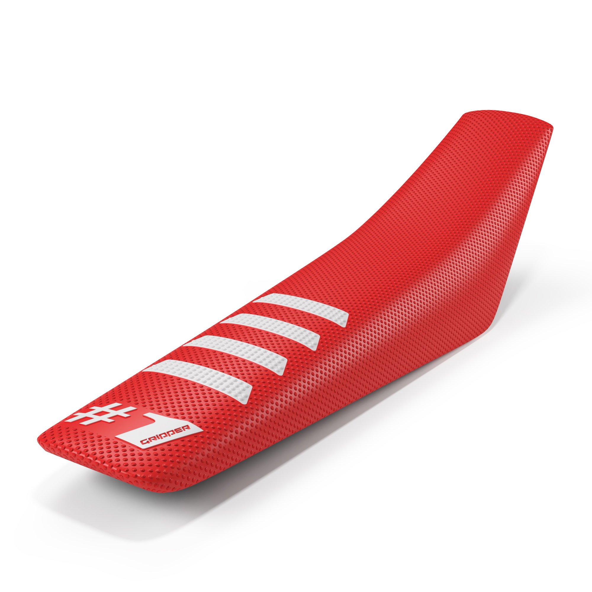 Onegripper Sadelöverdrag - RIBBED - Röd/Vit