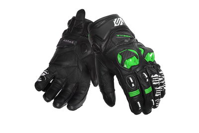 Sweep Volcano kort racing hanske, svart/vit/grön, 4XL