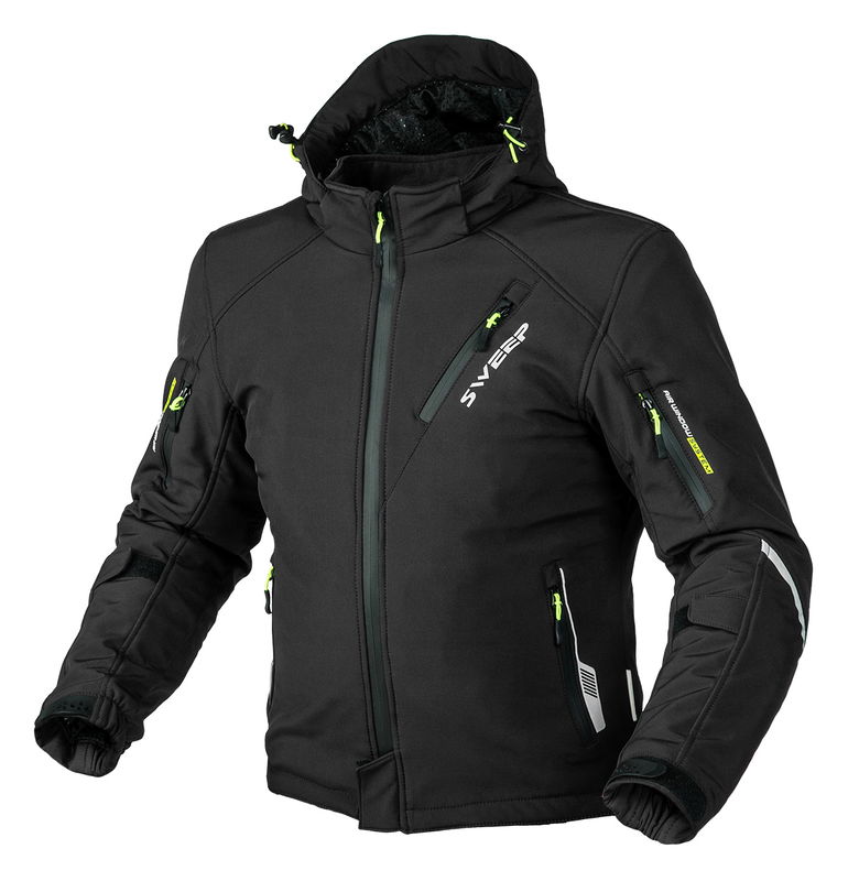 Sweep Breakout vattentät softshell mc jacka, svart/gul, M