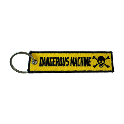 KEY CHAIN DANGEROUS MACHINE QTY black/yellow