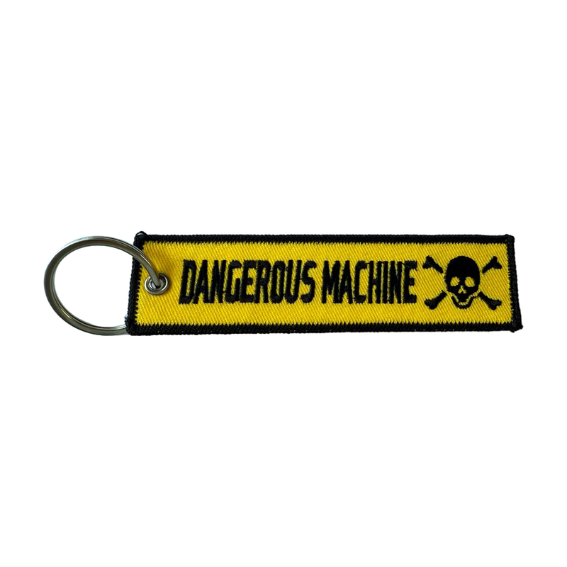 KEY CHAIN DANGEROUS MACHINE QTY black/yellow