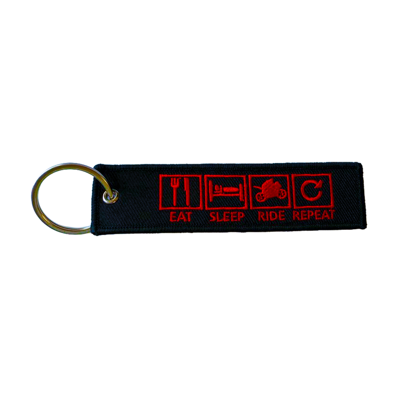 KEY CHAIN EAT SLEEP RIDE REPEAT QTY black