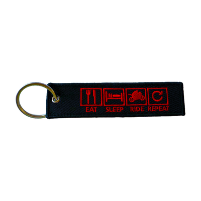 KEY CHAIN EAT SLEEP RIDE REPEAT QTY black