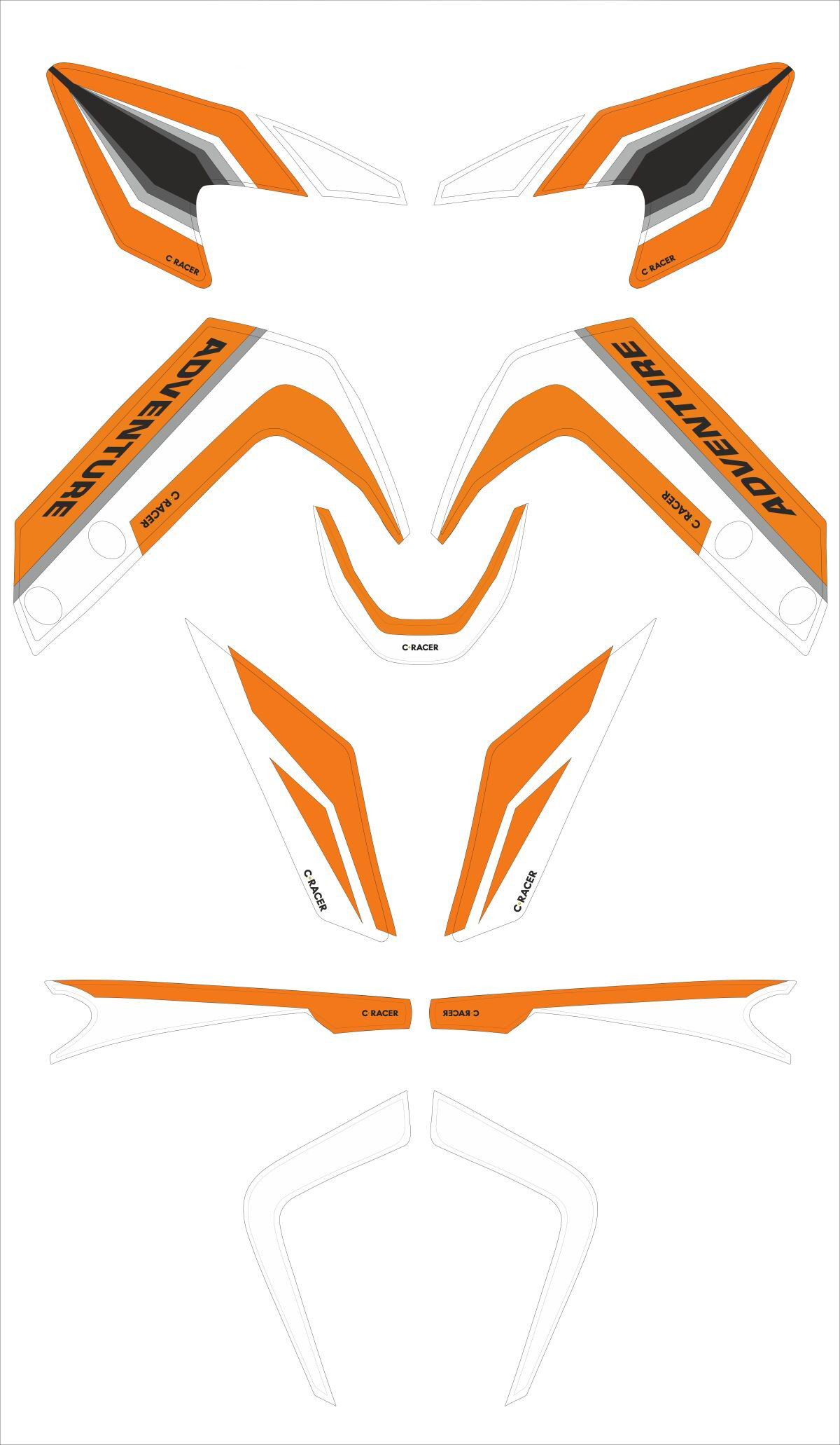 STICKER KIT KTM390ADV WHT