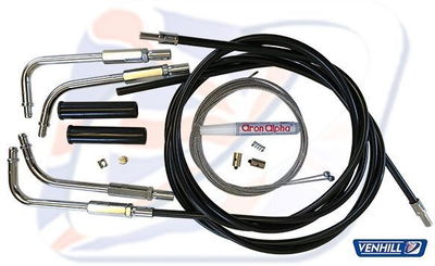 HD THROTTLE CABLE KIT BLACK. P