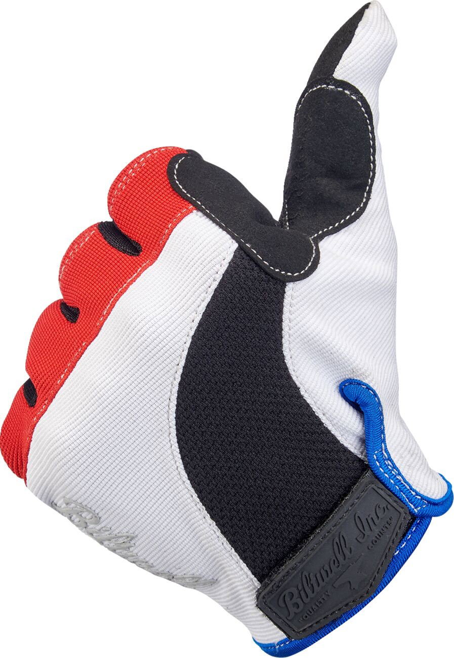 GLOVES MOTO RD/WH/BL MD